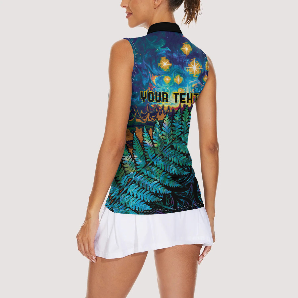 Matariki Te Tau Hou Maori Women Sleeveless Polo Shirt New Zealand Silver Fern Night Starry Sky LT9 - Polynesian Pride
