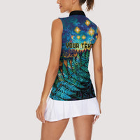 Matariki Te Tau Hou Maori Women Sleeveless Polo Shirt New Zealand Silver Fern Night Starry Sky LT9 - Polynesian Pride