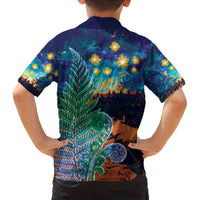 Personalised New Zealand Matariki Art Star Family Matching Off Shoulder Maxi Dress and Hawaiian Shirt Koru Fern Night Starry Sky LT9 - Polynesian Pride