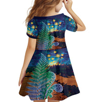Personalised New Zealand Matariki Art Star Family Matching Off Shoulder Maxi Dress and Hawaiian Shirt Koru Fern Night Starry Sky LT9 - Polynesian Pride