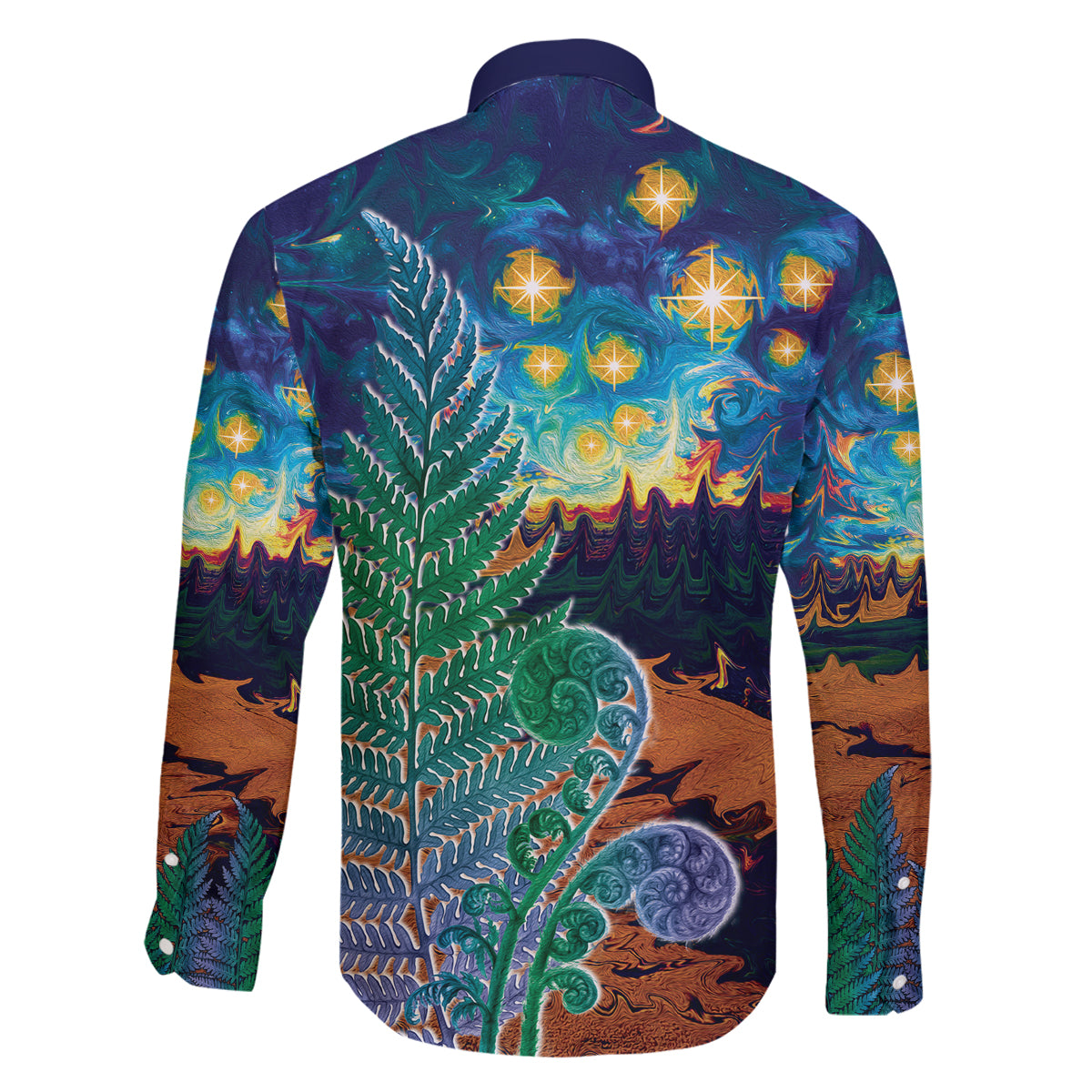 Personalised New Zealand Matariki Art Star Family Matching Puletasi and Hawaiian Shirt Koru Fern Night Starry Sky LT9 - Polynesian Pride