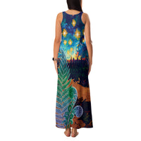 Personalised New Zealand Matariki Art Star Family Matching Tank Maxi Dress and Hawaiian Shirt Koru Fern Night Starry Sky LT9 - Polynesian Pride