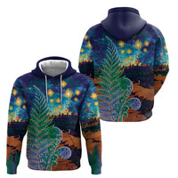 Personalised New Zealand Matariki Art Star Hoodie Koru Fern Night Starry Sky LT9 - Polynesian Pride