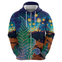 Personalised New Zealand Matariki Art Star Hoodie Koru Fern Night Starry Sky LT9 - Polynesian Pride