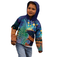 Personalised New Zealand Matariki Art Star Kid Hoodie Koru Fern Night Starry Sky LT9 - Polynesian Pride