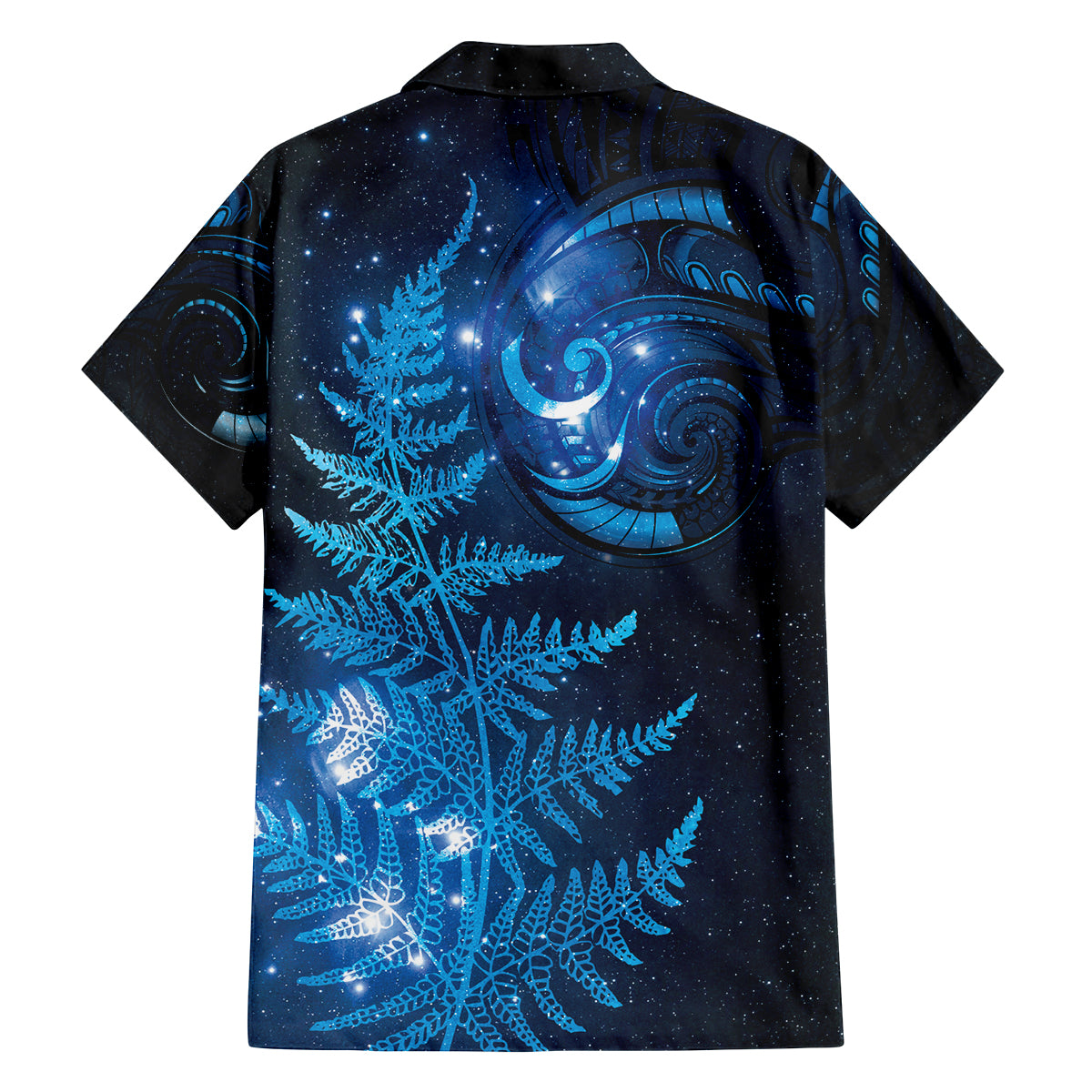 New Zealand Matariki Family Matching Off Shoulder Maxi Dress and Hawaiian Shirt Blue Milky Way Stars Night Sky LT9 - Polynesian Pride