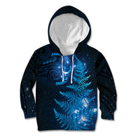New Zealand Matariki Kid Hoodie Blue Milky Way Stars Night Sky LT9 Hoodie Blue - Polynesian Pride