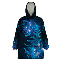 New Zealand Matariki Wearable Blanket Hoodie Blue Milky Way Stars Night Sky LT9 One Size Blue - Polynesian Pride