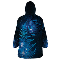 New Zealand Matariki Wearable Blanket Hoodie Blue Milky Way Stars Night Sky LT9 - Polynesian Pride