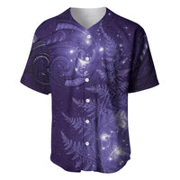 New Zealand Matariki Baseball Jersey Purple Milky Way Stars Night Sky LT9 Purple - Polynesian Pride