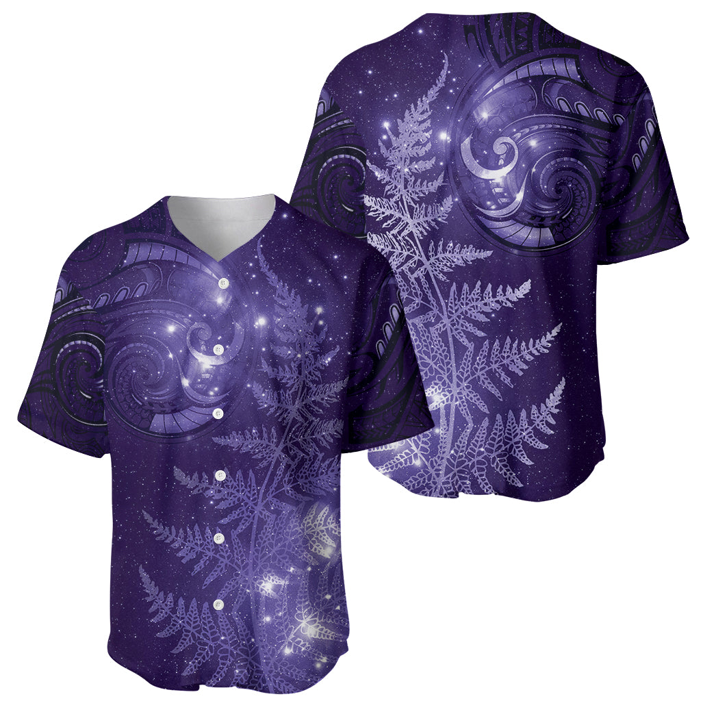 New Zealand Matariki Baseball Jersey Purple Milky Way Stars Night Sky LT9 - Polynesian Pride