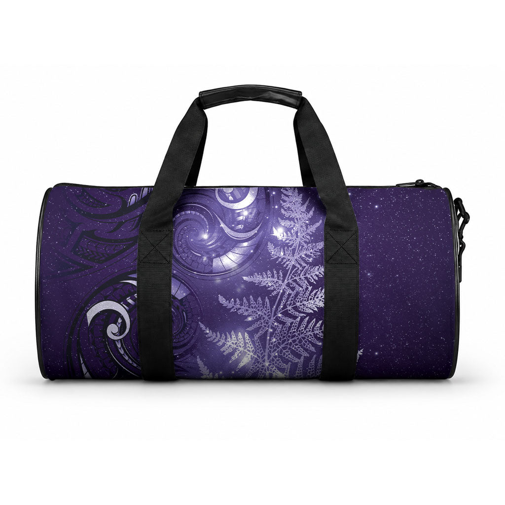 New Zealand Matariki Duffle Bag Purple Milky Way Stars Night Sky LT9 One size Purple - Polynesian Pride
