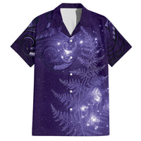 New Zealand Matariki Hawaiian Shirt Purple Milky Way Stars Night Sky LT9 Purple - Polynesian Pride