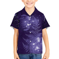 New Zealand Matariki Kid Hawaiian Shirt Purple Milky Way Stars Night Sky LT9 Kid Purple - Polynesian Pride
