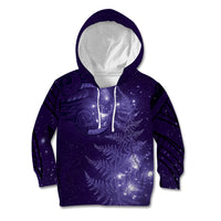 New Zealand Matariki Kid Hoodie Purple Milky Way Stars Night Sky LT9 Hoodie Purple - Polynesian Pride