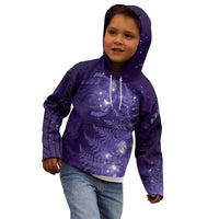 New Zealand Matariki Kid Hoodie Purple Milky Way Stars Night Sky LT9 - Polynesian Pride