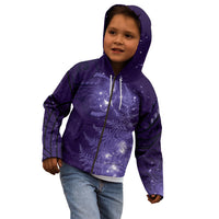 New Zealand Matariki Kid Hoodie Purple Milky Way Stars Night Sky LT9 - Polynesian Pride