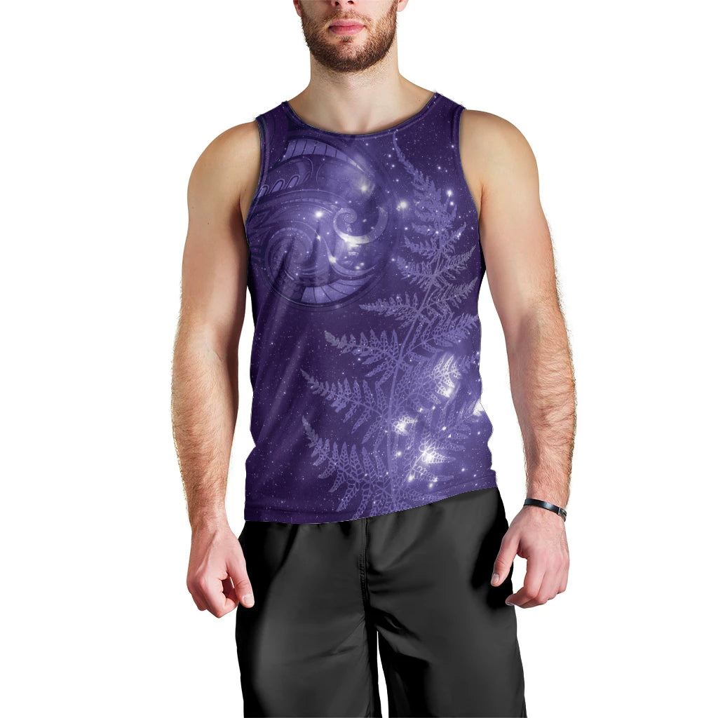 New Zealand Matariki Men Tank Top Purple Milky Way Stars Night Sky LT9 - Polynesian Pride