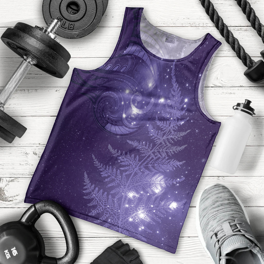 New Zealand Matariki Men Tank Top Purple Milky Way Stars Night Sky LT9 - Polynesian Pride