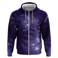 New Zealand Matariki Zip Hoodie Purple Milky Way Stars Night Sky LT9 Zip Hoodie Purple - Polynesian Pride