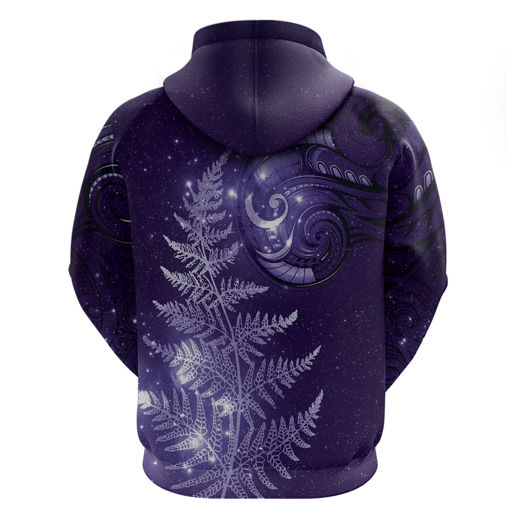 New Zealand Matariki Zip Hoodie Purple Milky Way Stars Night Sky LT9 - Polynesian Pride