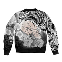 Personalised Polynesian Pride Happy Father Day Bomber Jacket I Love You Dad - Polynesian Tribal Black LT9 - Polynesian Pride
