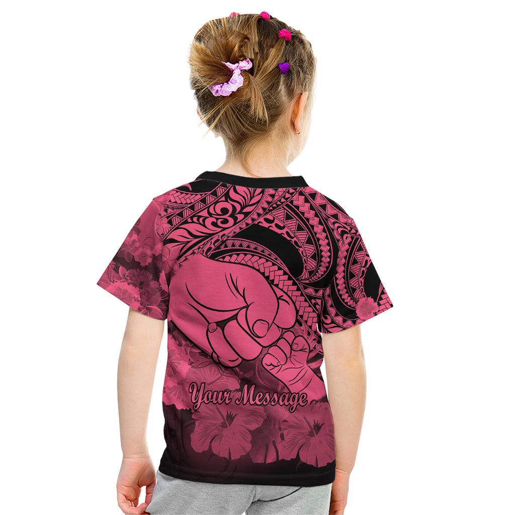 Personalised Polynesian Pride Happy Father Day Kid T Shirt I Love You Dad - Polynesian Tribal Pink LT9 - Polynesian Pride