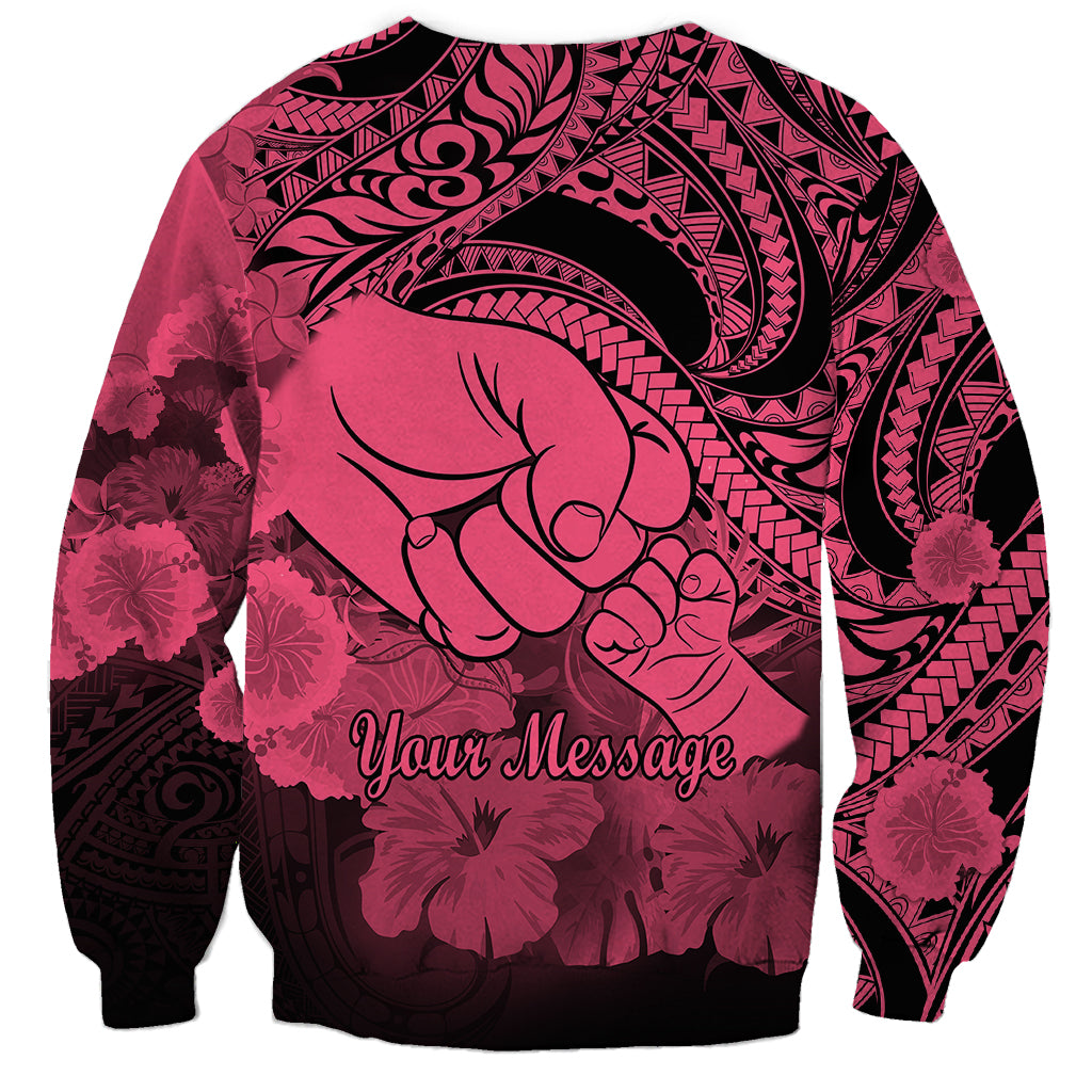 Personalised Polynesian Pride Happy Father Day Sweatshirt I Love You Dad - Polynesian Tribal Pink LT9 - Polynesian Pride