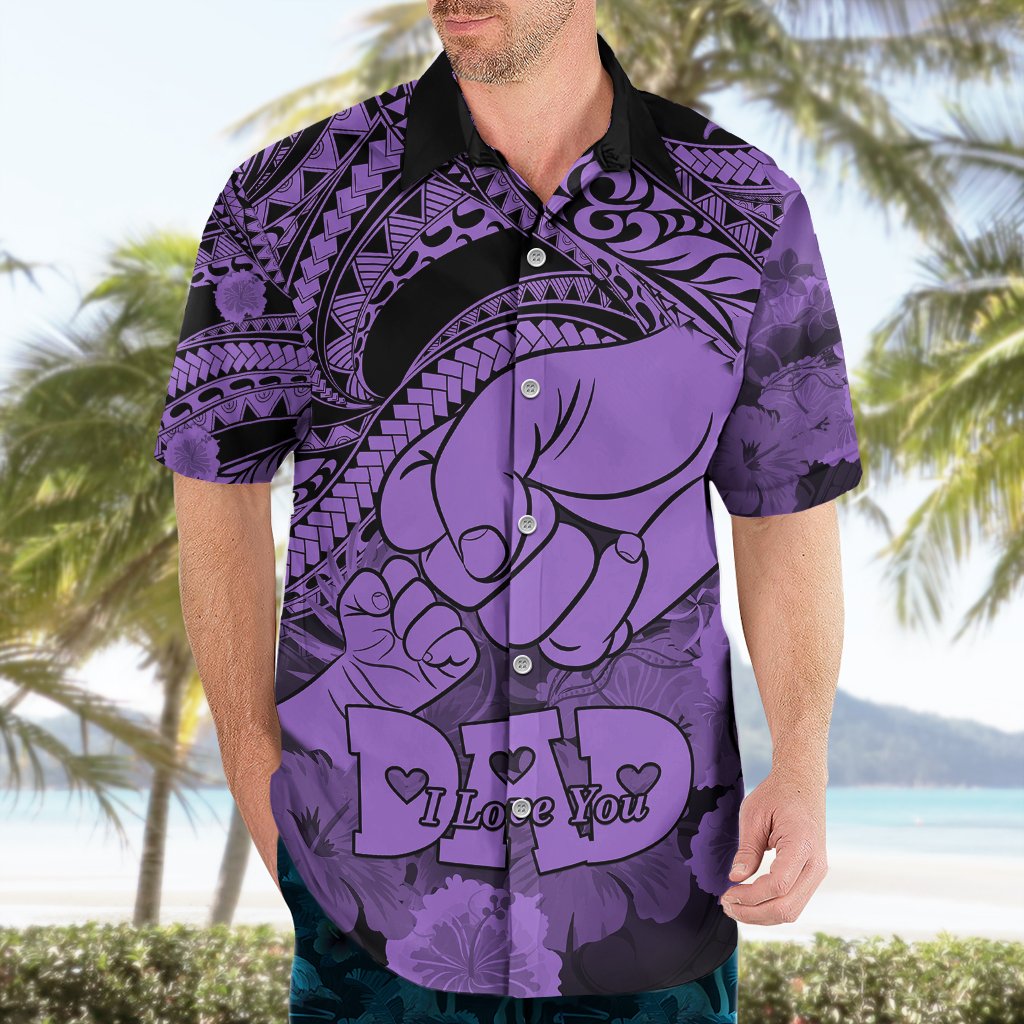 Polynesian Pride Happy Father Day Hawaiian Shirt I Love You Dad - Polynesian Tribal Purple LT9 - Polynesian Pride