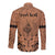 Personalised Polynesian Father's Day Gift For Dad Long Sleeve Button Shirt Super Father In The World - Nude Polynesian Pattern LT9 - Polynesian Pride