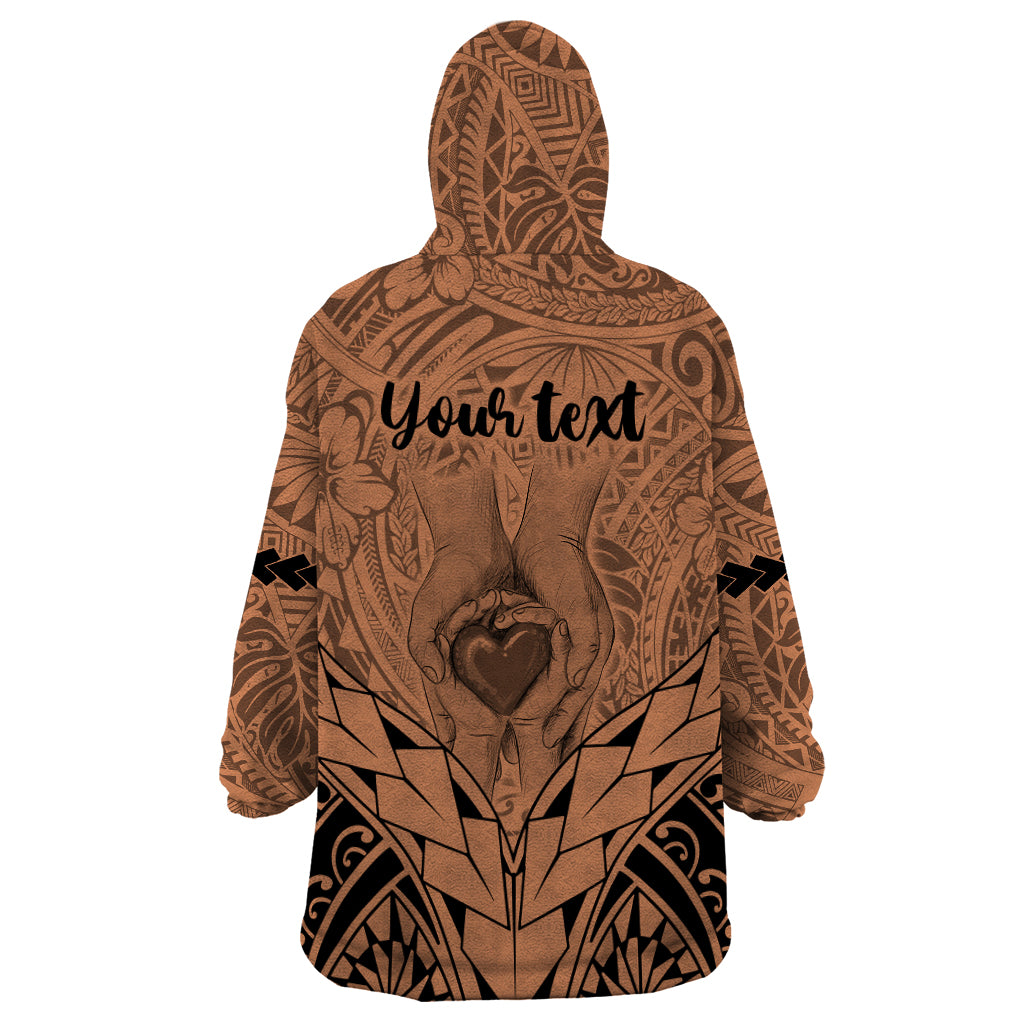 Personalised Polynesian Father's Day Gift For Dad Wearable Blanket Hoodie Super Father In The World - Nude Polynesian Pattern LT9 - Polynesian Pride