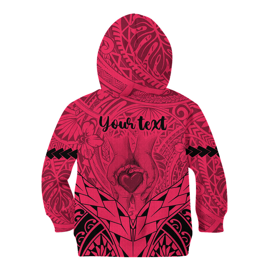 Personalised Polynesian Father's Day Gift For Dad Kid Hoodie Super Father In The World - Pink Polynesian Pattern LT9 - Polynesian Pride