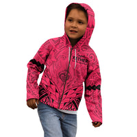 Personalised Polynesian Father's Day Gift For Dad Kid Hoodie Super Father In The World - Pink Polynesian Pattern LT9 - Polynesian Pride