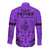 Polynesian Father's Day Gift For Dad Long Sleeve Button Shirt Super Father In The World - Purple Polynesian Pattern LT9 - Polynesian Pride