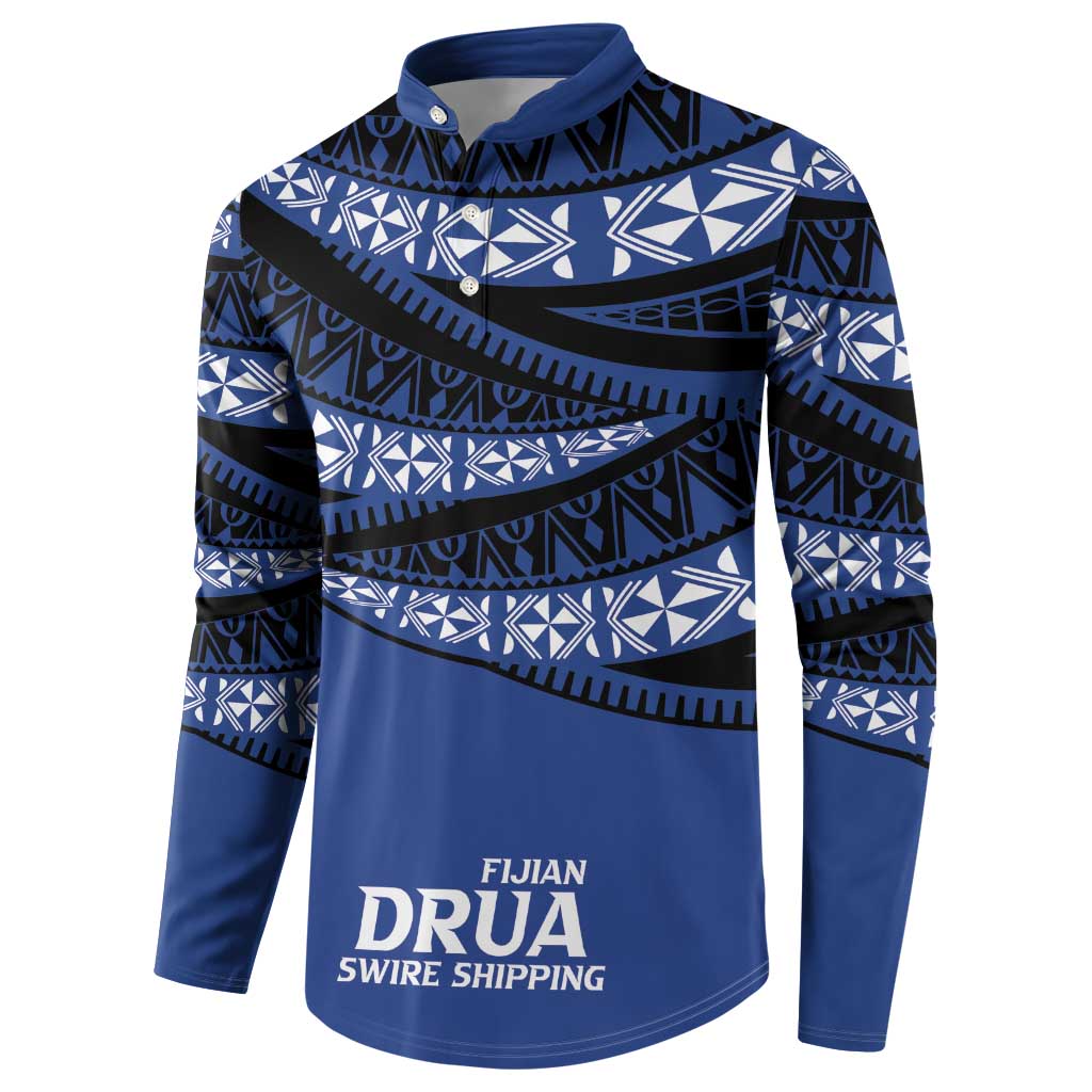 Fiji Rugby Pacific Custom Button Sweatshirt Pasifika Tapa Pattern