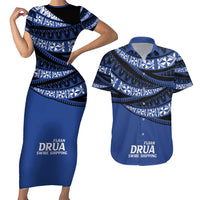 Fiji Rugby Pacific Custom Couples Matching Short Sleeve Bodycon Dress and Hawaiian Shirt Pasifika Tapa Pattern