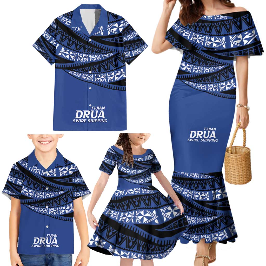 Fiji Rugby Pacific Custom Family Matching Mermaid Dress and Hawaiian Shirt Pasifika Tapa Pattern LT9 - Polynesian Pride