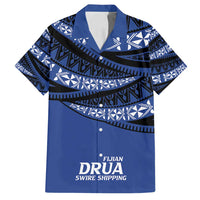 Fiji Rugby Pacific Custom Family Matching Off Shoulder Short Dress and Hawaiian Shirt Pasifika Tapa Pattern