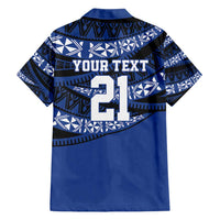 Fiji Rugby Pacific Custom Family Matching Off Shoulder Short Dress and Hawaiian Shirt Pasifika Tapa Pattern
