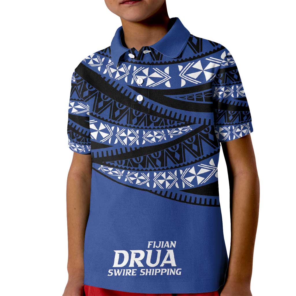 Fiji Rugby Pacific Custom Kid Polo Shirt Pasifika Tapa Pattern