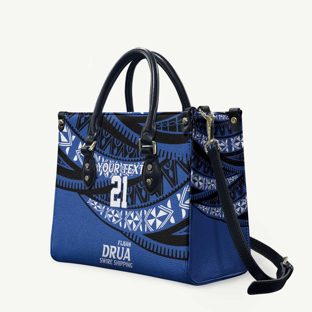 Fiji Rugby Pacific Custom Leather Bag Pasifika Tapa Pattern - Polynesian Pride
