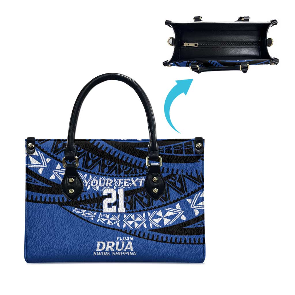 Fiji Rugby Pacific Custom Leather Bag Pasifika Tapa Pattern - Polynesian Pride