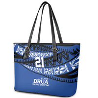 Fiji Rugby Pacific Custom Leather Tote Bag Pasifika Tapa Pattern