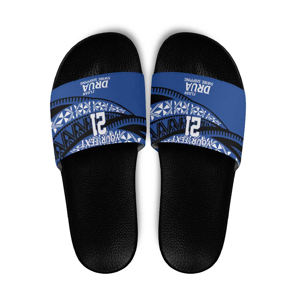 Fiji Rugby Pacific Custom Slide Sandals Pasifika Tapa Pattern - Polynesian Pride