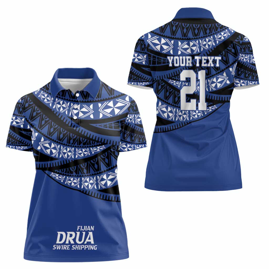 Fiji Rugby Pacific Custom Women Polo Shirt Pasifika Tapa Pattern LT9 - Polynesian Pride
