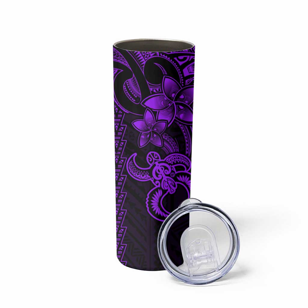 Purple Hawaiian Kakau Turtle Skinny Tumbler Polynesian Tribal LT9 - Polynesian Pride