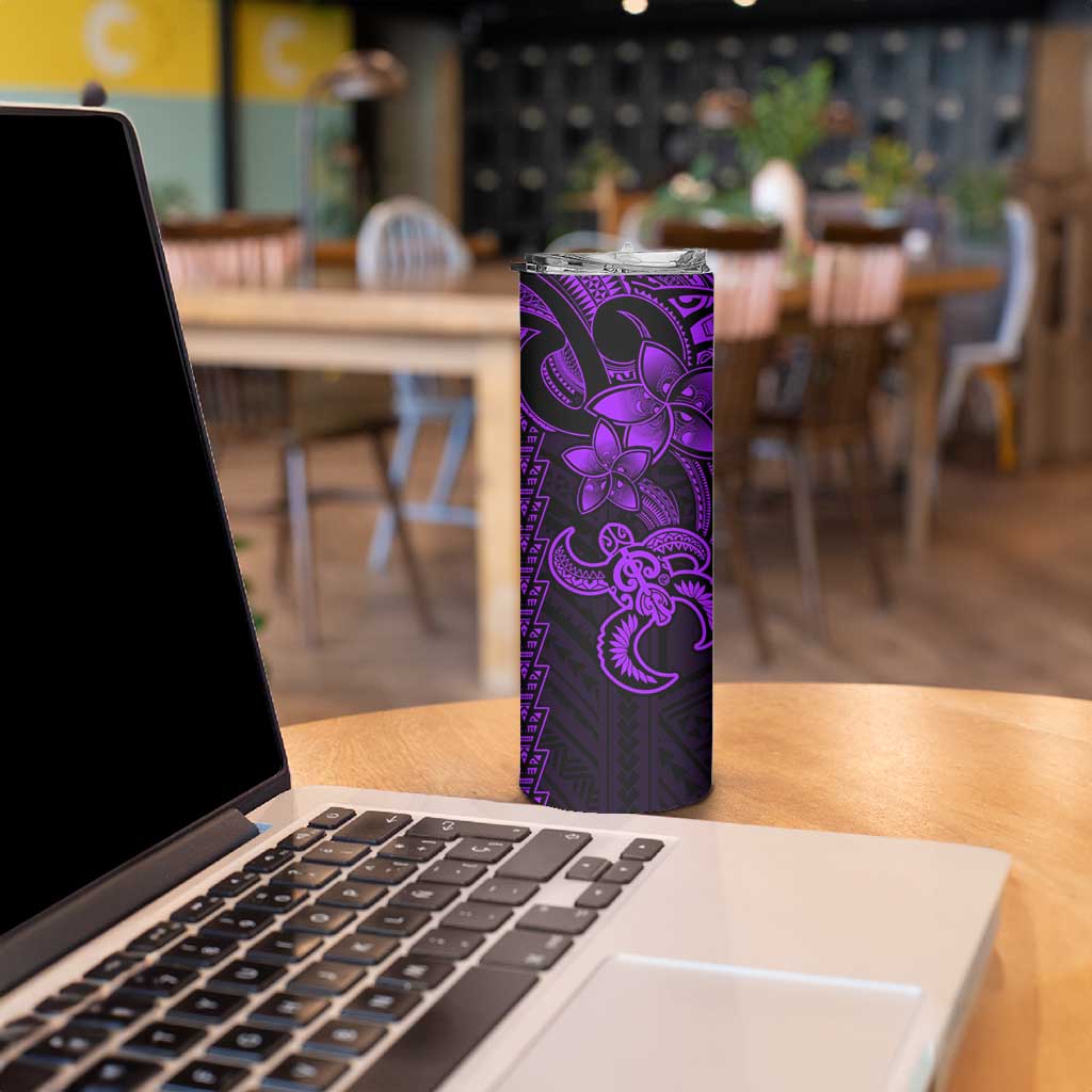 Purple Hawaiian Kakau Turtle Skinny Tumbler Polynesian Tribal LT9 - Polynesian Pride