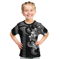 Hawaiian Tribal Kid T Shirt Polynesian Kakau Turtle - White LT9 White - Polynesian Pride
