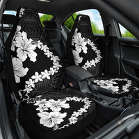 American Samoa Lotu Tamaiti Car Seat Cover White Sunday Plumeria Black Vibe LT9 One Size Black - Polynesian Pride