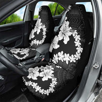 American Samoa Lotu Tamaiti Car Seat Cover White Sunday Plumeria Black Vibe LT9 - Polynesian Pride